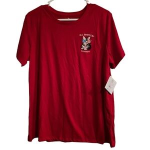 Celebrate Patriotic Red Summer Cat T-Shirt Size XL(16/18)